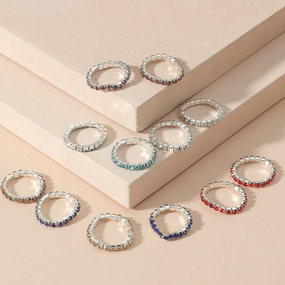 "Rainbow Room" 12PC Stretchy Sexy Toe Ring Set - Picture 3 of 3